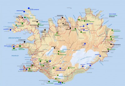 Carte avec les lieux touristiques